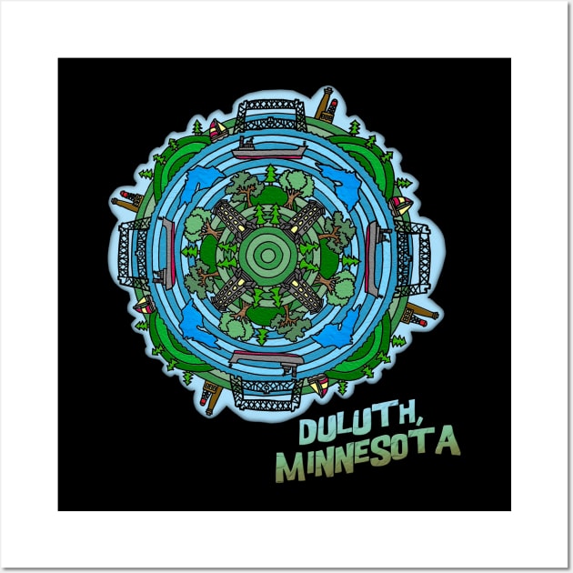 Duluth, Minnesota Themed Mandala Style Drawing Wall Art by gorff